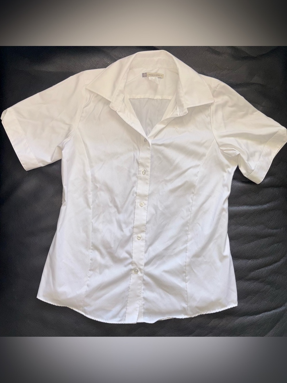 Lindengrey White Button-Up Shirt with Logo Tag